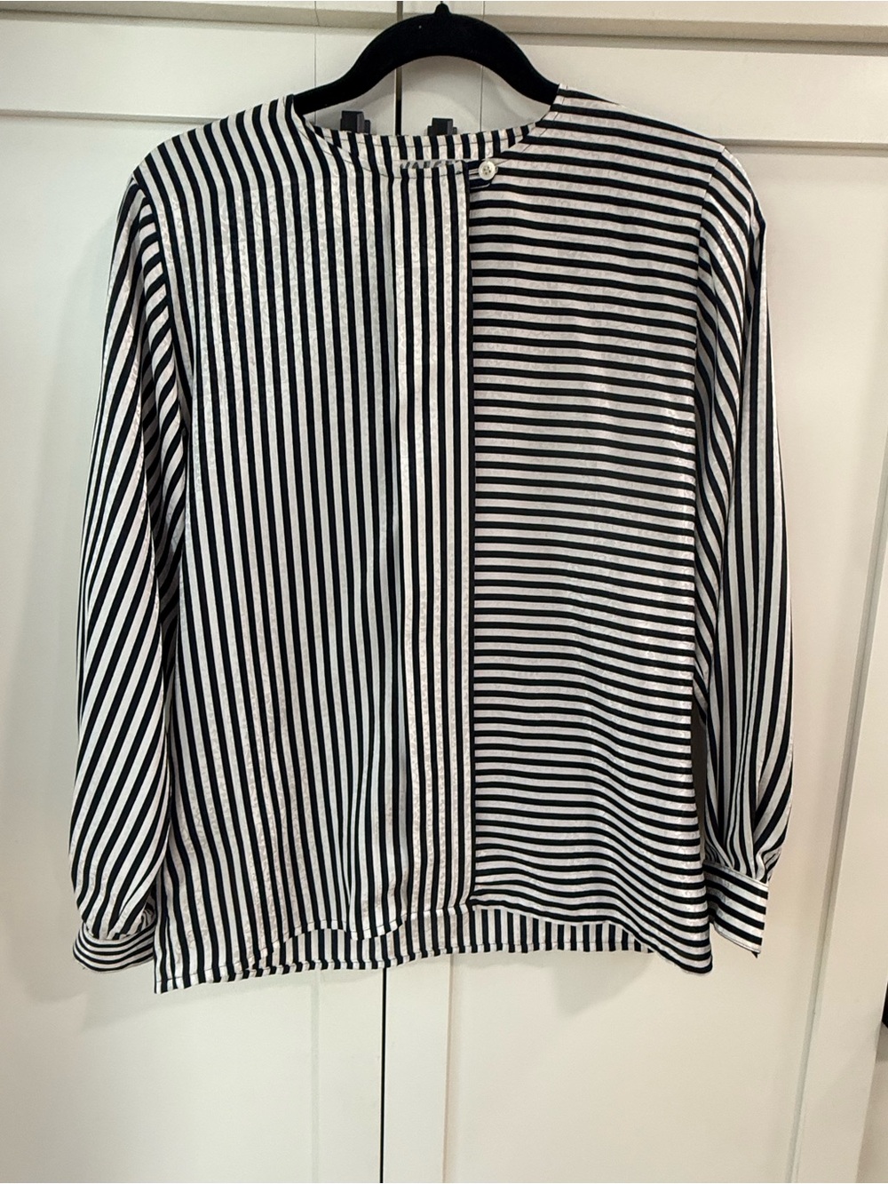 Vintage Jeager Black and white striped blouse